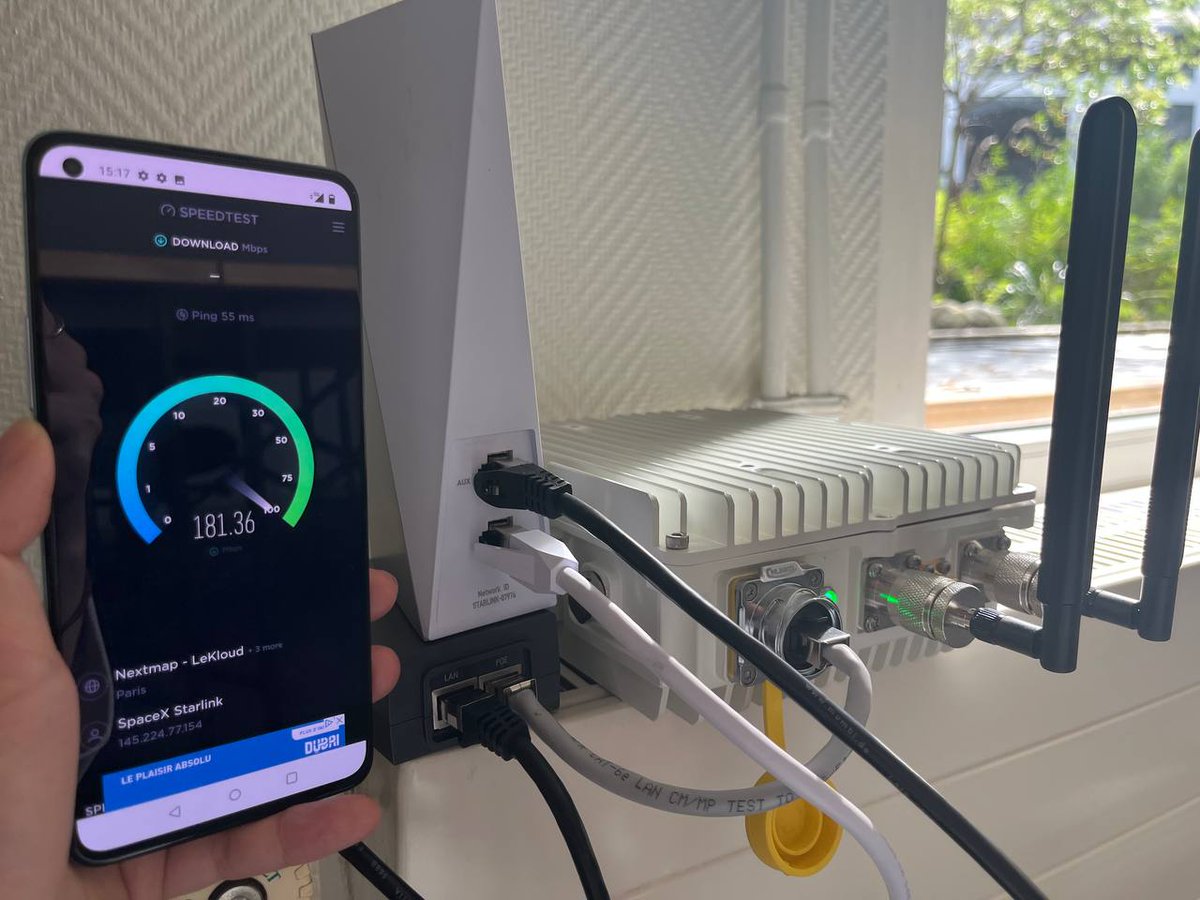 smetsjp's tweet photo. First 4G/5G deployment of @Rapid_Space Open Radio Station (ORS) with @SpaceX #Starlink backhaul.
185/260 Mbps Internet bandwidth, 49 ms latency, plug-and-play, #FullyOpen. Broadband Access is a Basic Human Right.
https://t.co/aYjy4km4Nr https://t.co/XvJlaB0QH3