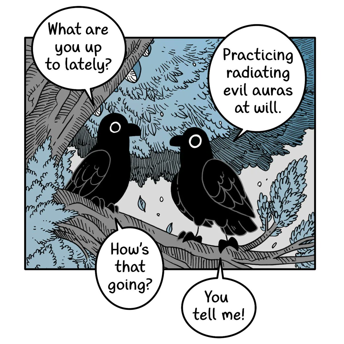 #webcomicday is also a good time to check out my second comic, Crow Time, a comic about crows who are basically fantasy goblins.
 https://t.co/oNE1ummIa4 (1×week) 