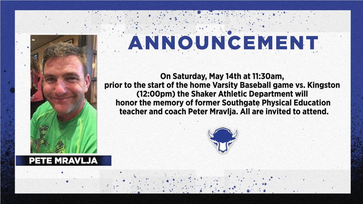 nccsdpe's tweet photo. Please join us this Saturday May 14 at 11:30am to honor teacher and coach Pete Mravlja at the Boys Varsity Baseball game! https://t.co/kWy6A4KARo