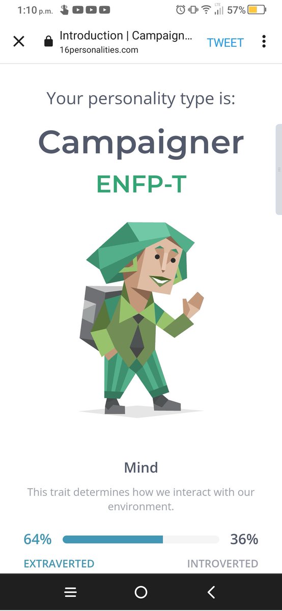 KyDaMonke's tweet photo. @Haminations I've taken this test three different times (one being just now) and each time I've agreed with the answer even though they were different. If you ever wanted to find out more about yourself you should definitely take this test 👍 https://t.co/qHoDK8HXQ3