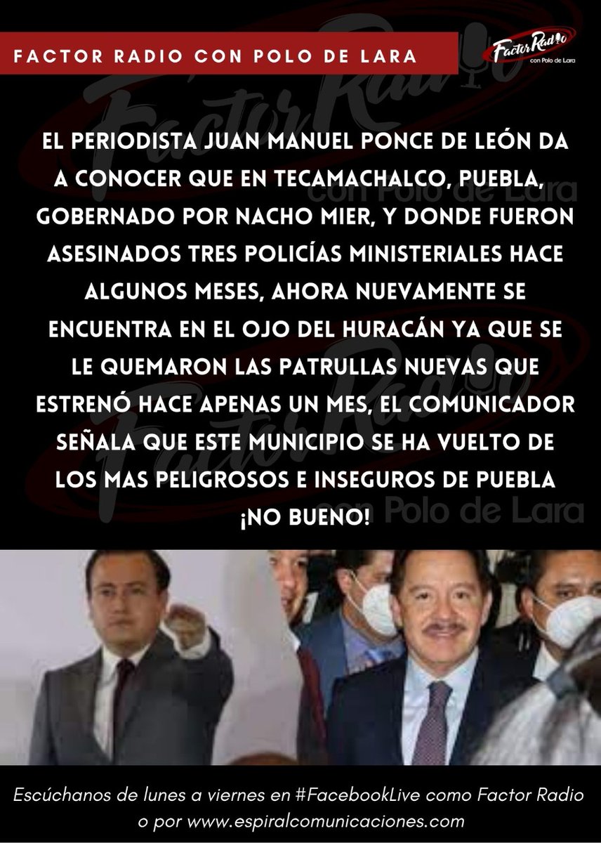 FactorRadioPue's tweet photo. https://t.co/o4zJCaRHSN @victorleonrueda @Fjleoncastillo1 @FACTORCIUDADANO @Nancydelasa @GPlural @senadomexicano @polodelara @InfraPue @EdgarVlez4 @ZaraPaolaFlo @JHerreraValles @Puebla1Noticias @PTPueblaOficial https://t.co/LdYYCU63aA