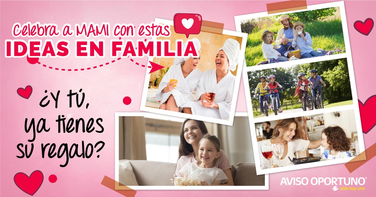AvisoOportunoMX's tweet photo. Mañana es día de las madres 😍👩‍👧‍👦 Aquí te dejamos estas actividades recreativas para festejar a mamá 🤩🥳 https://t.co/DqIXVjC7CN