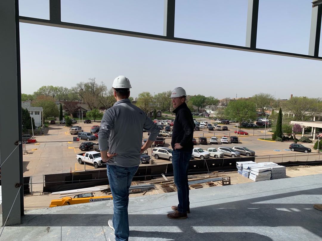 brettlindstrom's tweet photo. Dave Rippe and I enjoyed the opportunity to tour the construction site at Mary Lanning Healthcare today in Hastings! This new facility will be critical in training new healthcare workers that are particularly needed in rural Nebraska. https://t.co/lmAn1XoAEO