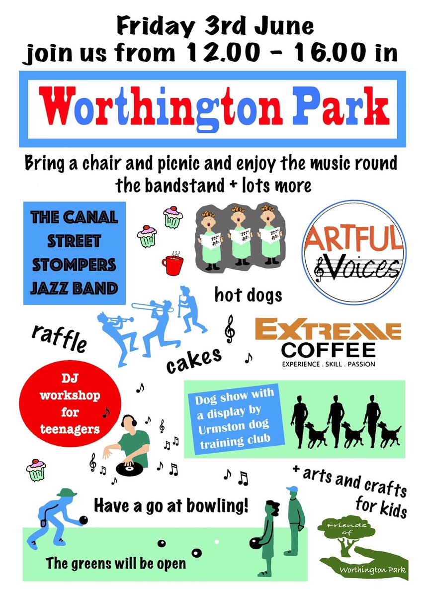 Looking forwards to being part of this fab event at Worthington Park on Friday 3rd June! Artful Voices will be singing at 2.30pm! 

#parkgig #worthingtonpark #singout #choirconcert #picnicgig #openairsinging #singingtogether #summerevents
