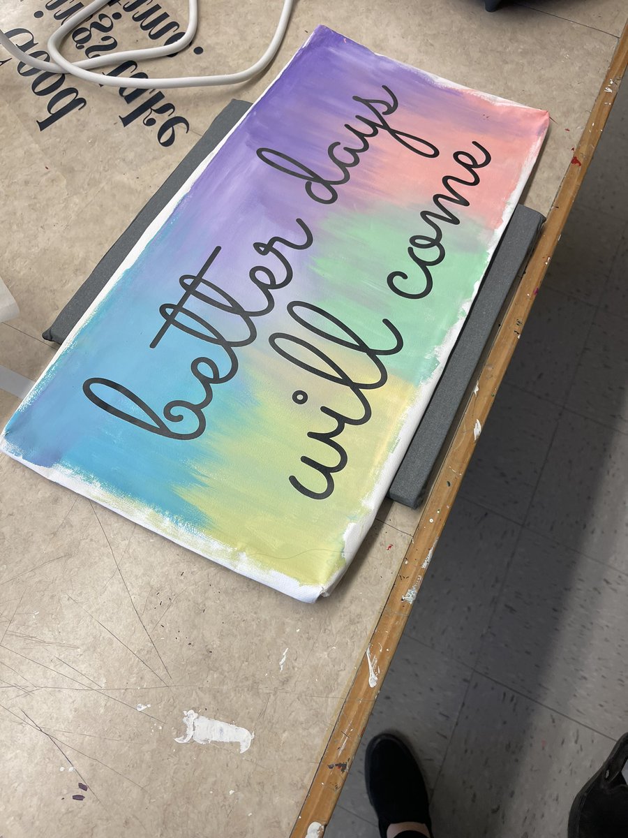 DanielleKelsey_'s tweet photo. Today in Art 9 we started pressing our designs onto our painted canvases using our @OfficialCricut Easy Press!! These are turning out beautifully! @FRJHschool #CreateSomethingAmazing https://t.co/3I2x1jCIz3