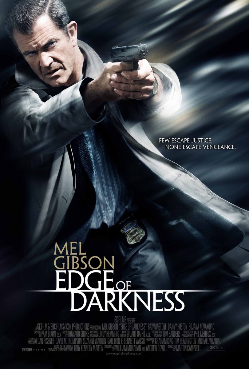 #WorldRecord/131
Edge of Darkness ('10)
⭐⭐⭐
#MartinCampbell directs the remake of his own 80s BBC miniseries about a Detective hunting down the killer of his daughter. This was #MelGibson's comeback movie after his exile. I must say I enjoyed it lot more at the time of release