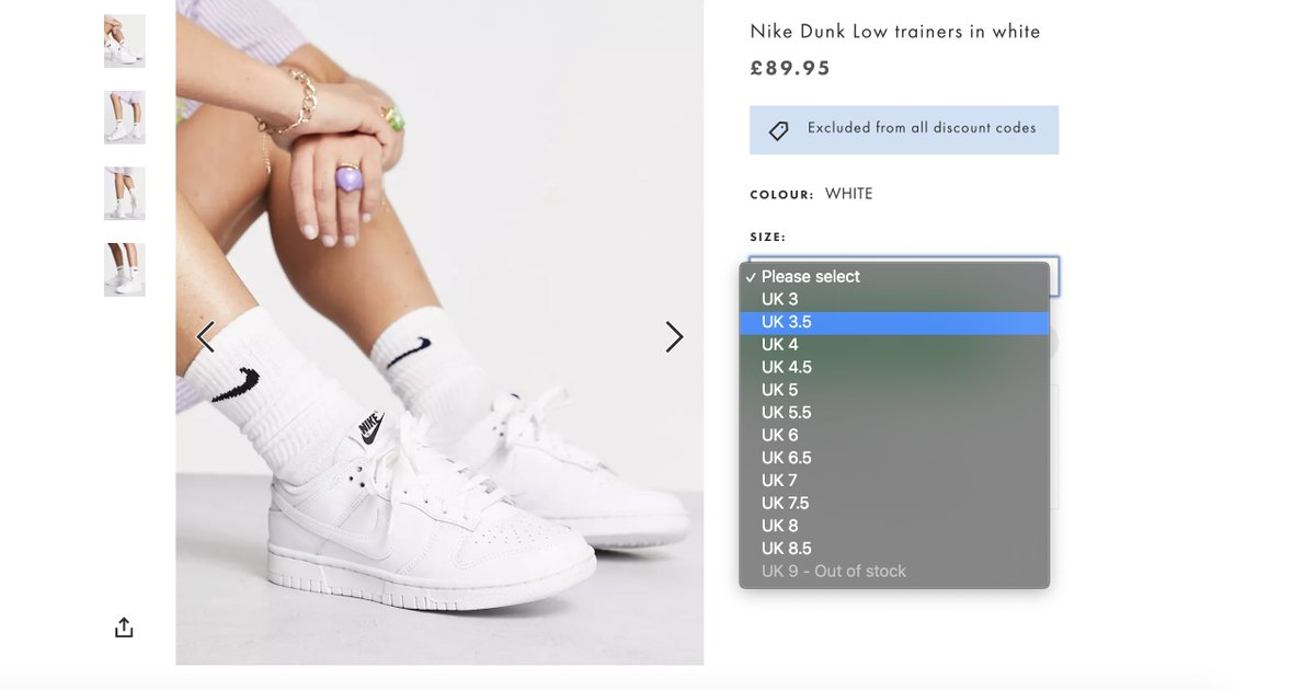 thesolerestocks's tweet photo. Ad: The Nike Dunk Triple White is LIVE at ASOS...GOOOOOOO!

Link > https://t.co/CZlPnCY2gg https://t.co/fneeP0Yk8y