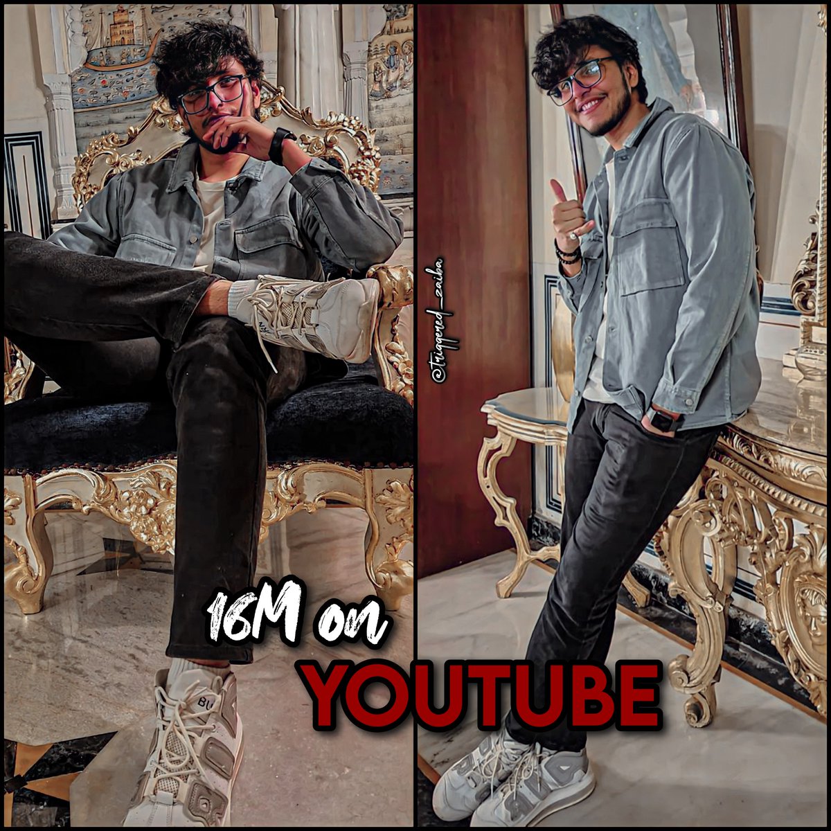 triggered_zaiba's tweet photo. Happy 16m nischay sir 🔥🧿
@TriggeredInsaan 
Consistent insaan ki family ab 1.6cr strong hogayi🔥 keep growing 💗proud nischay op many more to come> may you keep achiving more and more milestones ❣️
Love you 3000>🤍✨ https://t.co/3ef499Zdjw