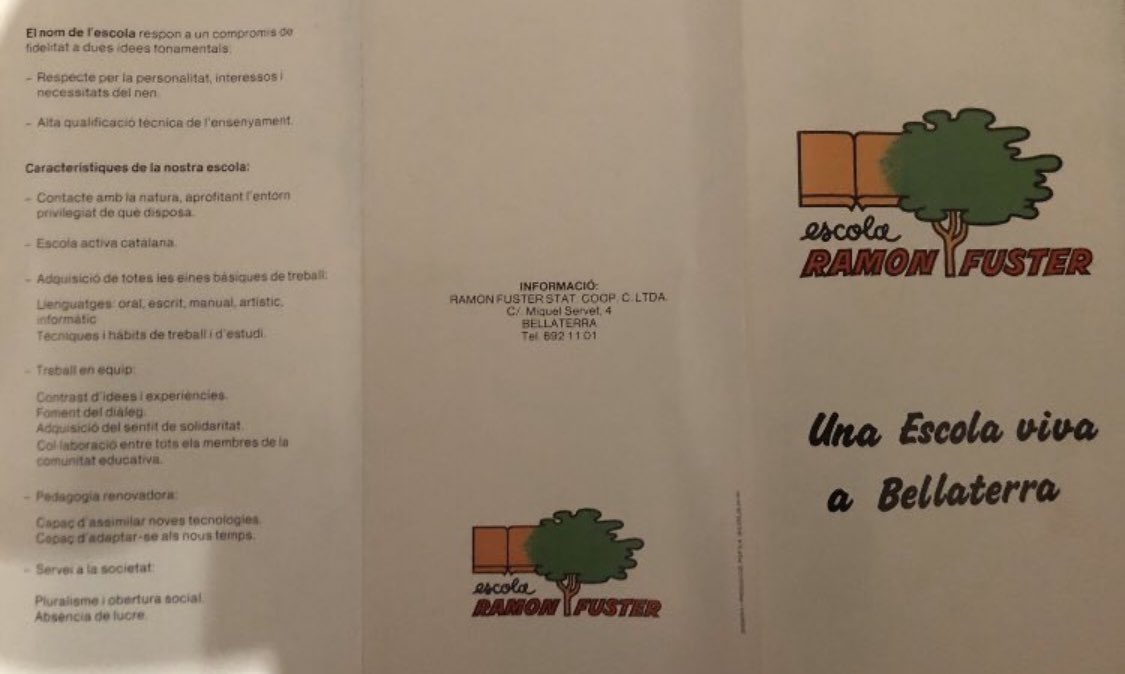 MireFerran's tweet photo. Avui que arriba la imposició del 25% de castellà a les escoles catalanes és bon dia per reinvicar el pedagog #RamonFuster fundador del primer centre educatiu en català a l'aire lliure: l'Escola #Tagore a Bellaterra que es reconvertí en l’Escola Ramon Fuster dps #EscolaCatalana https://t.co/LGRWQQPhns