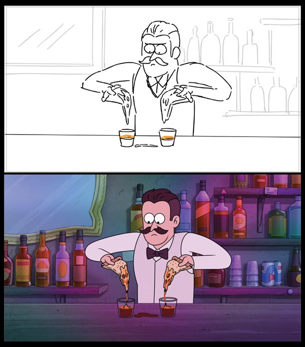 janice__chun's tweet photo. Storyboards/final animation comparisons from "The Perfect Couple" (Close Enough, Season 3, Epi 8)

Directors: @JGQuintel &amp; @calwong 🌟🌟🌟

Big shoutout to @WillWibs
for being an excellent board partner this past season 👏

#CloseEnoughMAX #storyboards https://t.co/EHZnszM2Oz