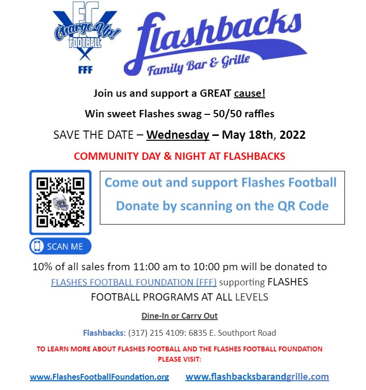 FlashesFF's tweet photo. Join us May 18th at our first community night of the year! Help us support @FCFlashesFB at all levels https://t.co/FjKHQlA7vc