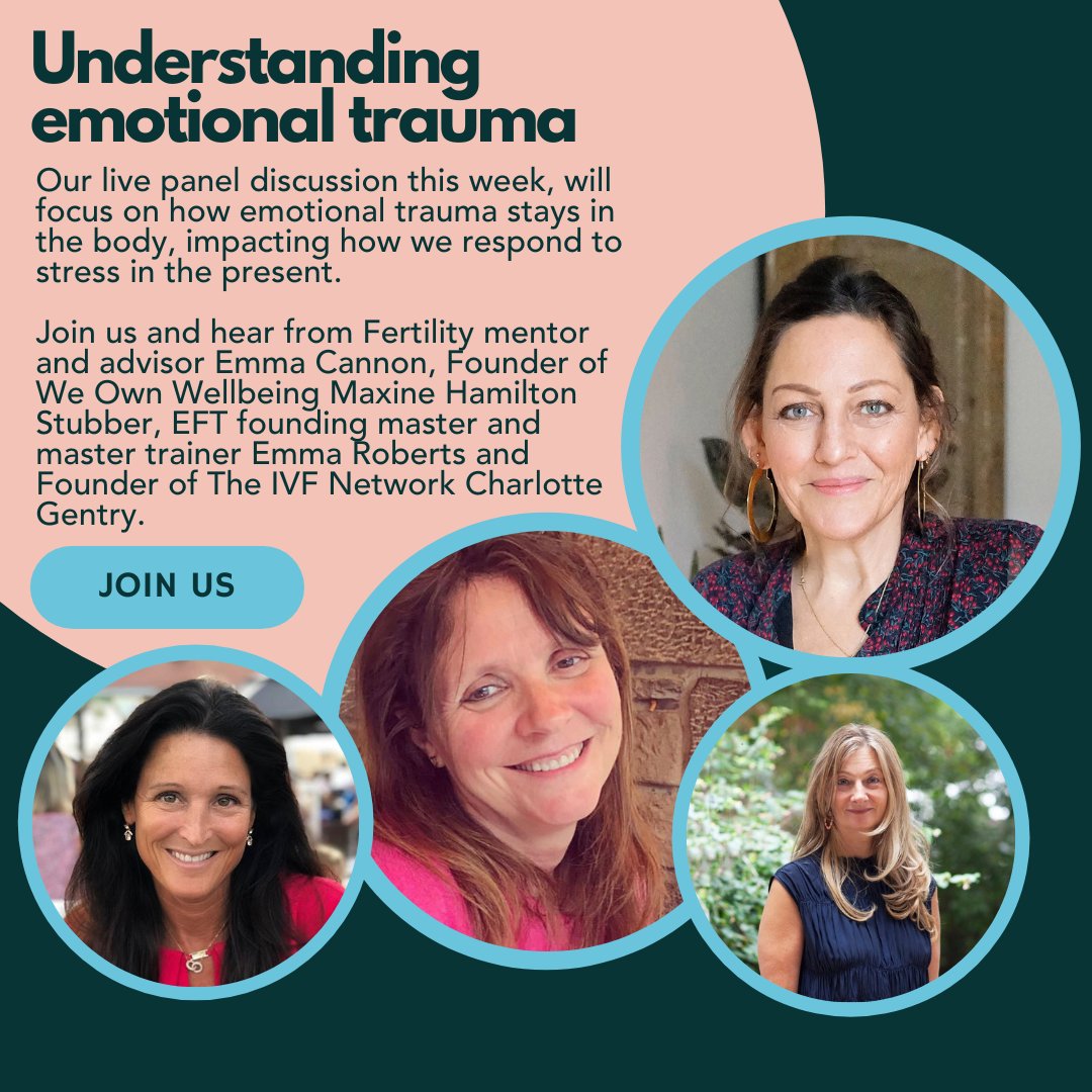 the_IVFnetwork's tweet photo. We have some great experts joining us for our discussion tomorrow; @emma_cannon, @WeOwnWellbeing's Maxine Hamilton Stubber, @theeftcentre's Emma Roberts & Founder of #TheIVFNetwork Charlotte Gentry. To join our discussion, please sign up: https://t.co/CPlnVDmji4 https://t.co/28OL6VOr4W