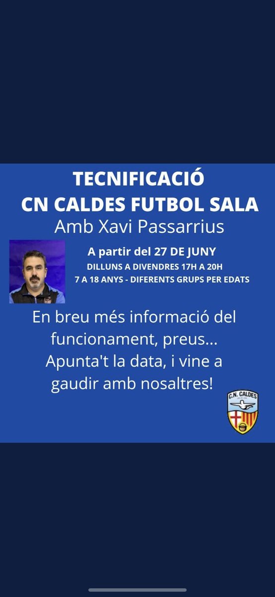 Se viene …..<a href="/CNCaldesFS/">Futbol Sala CN Caldes</a> <a href="/CNCaldesNatacio/">CNCaldesNatacio</a>