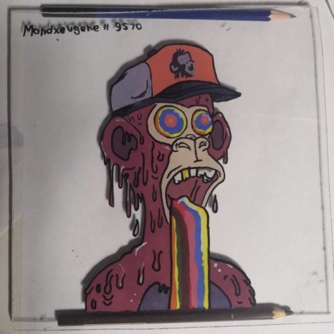 Look at this dope fan art created on glass! submitted by @mondxeugene Trippin' Apes stay committed, NOT A CULT