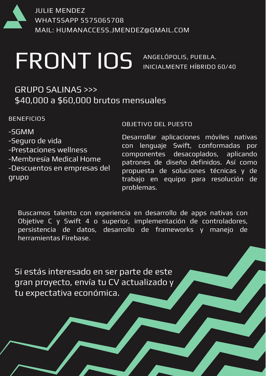 Julie_ITR's tweet image. #vacantes #IT #FrontIOS #Android #Developer #Backed #Middleware