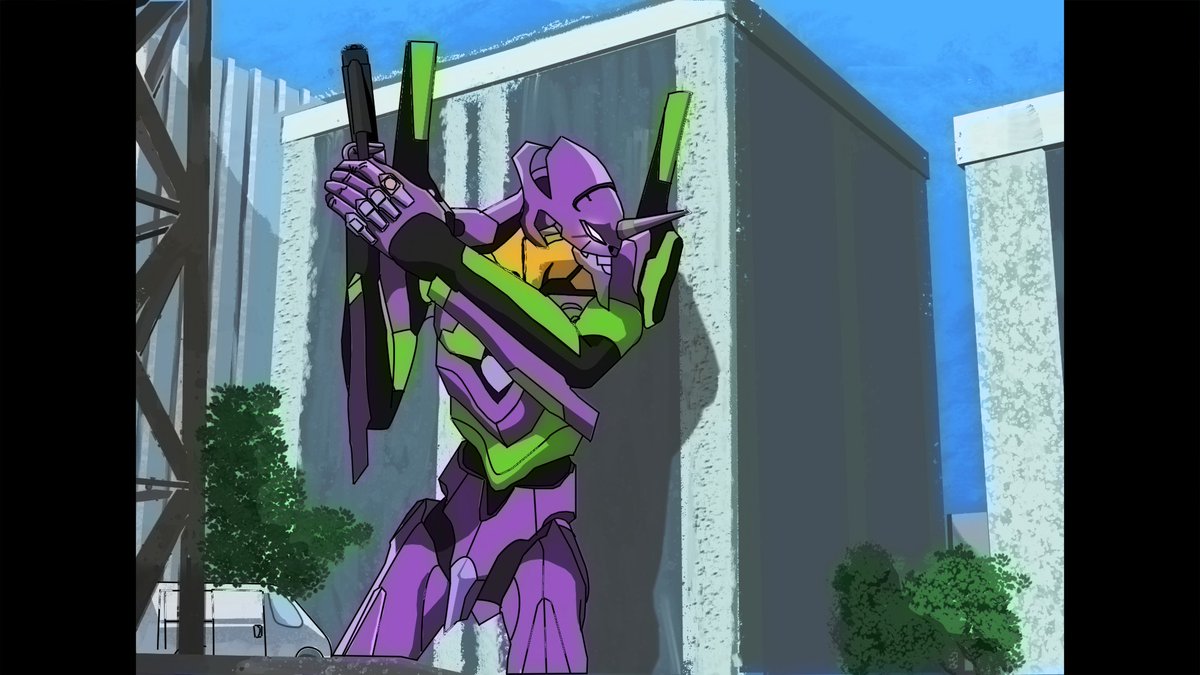 Tracing over a SFM render, is MUCH harder than it seems. #evangelion #eva01