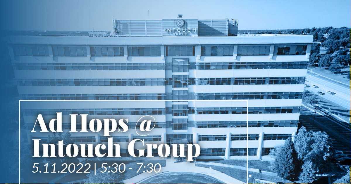 ad2kc's tweet image. Need plans this week? Walk up registrations are always welcome at our monthly Ad Hops happy hours.

Join us Wednesday for food, drinks and friends at Intouch Group! 

FREE for members, $10 for guests. 

#KCadClub #ad2kc #workatintouch