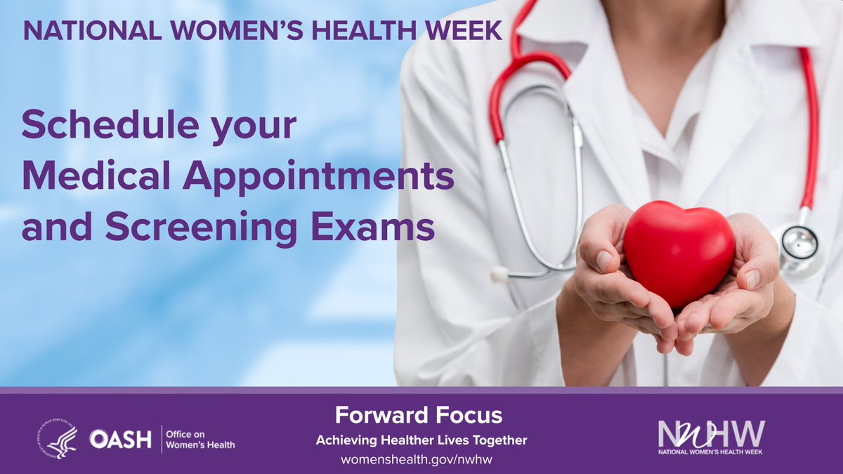 womenshealth's tweet photo. Preventive screenings such as #PAPtests, #mammograms, bone density scans, and #cholesterol checks are the most effective ways to recognize early changes in your body and get early treatment, if needed.
Schedule your appointment today! #NWHW https://t.co/HDE7gJtNKV