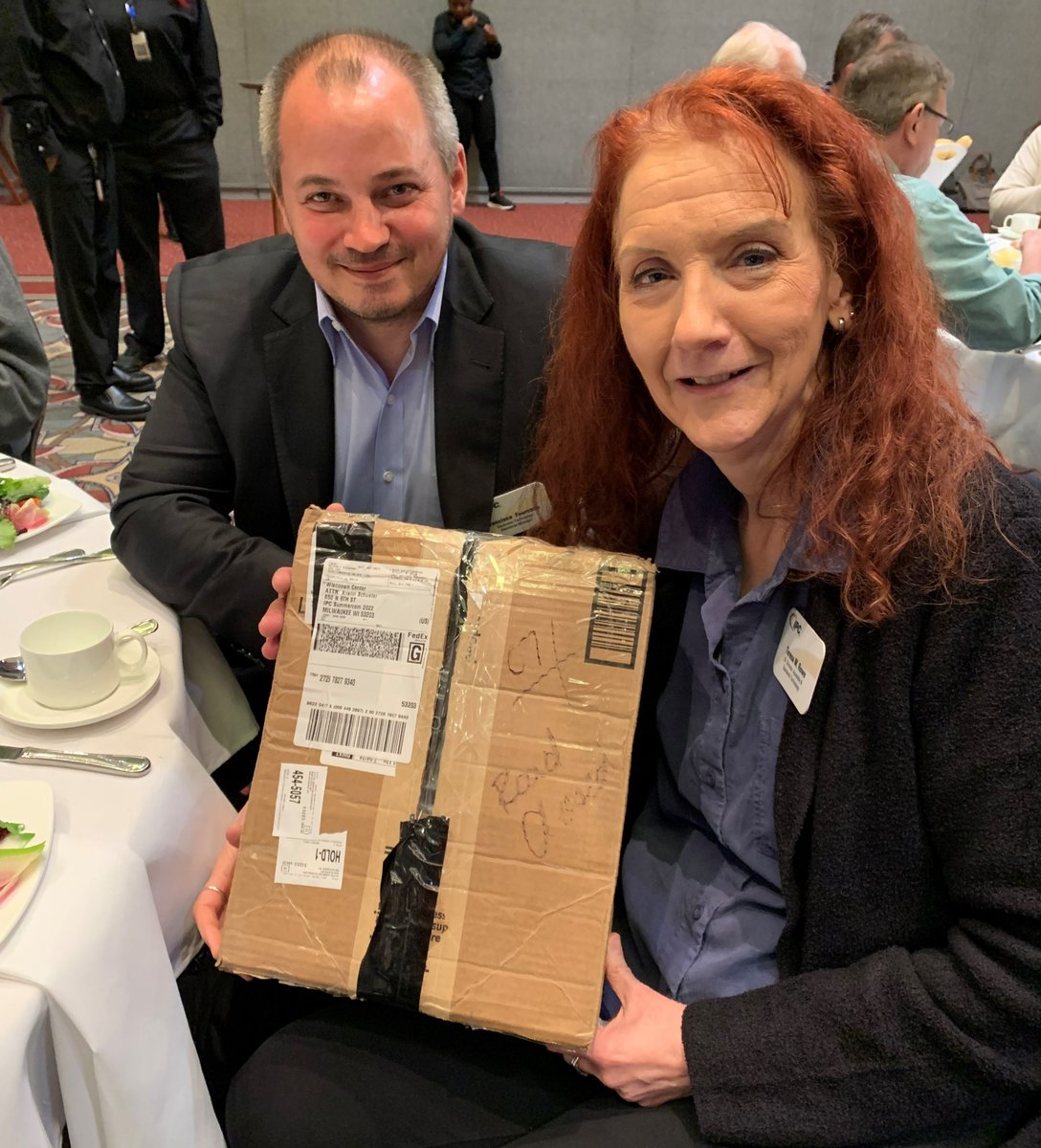 GlobalElecAssn's tweet photo. Guess what arrived at the Wisconsin Center? Hint: it has something to do with outstanding IPC A-Teams meeting at #IPCSummerCom. @WICenterMKE https://t.co/HYjxRJ4mGb