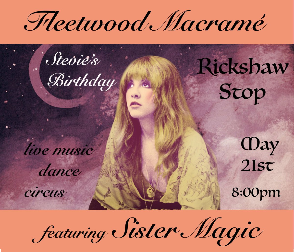 FleetwdMacrame's tweet photo. Fleetwood Macramé May 21st @ Rickshaw Stop
Tickets: https://t.co/fyl7CDK4cH https://t.co/TM5uztbGcI
