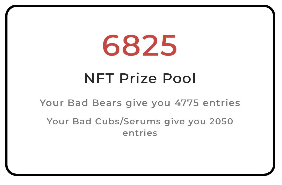 1yr_x's tweet photo. Iβve got 6825 chances to win an @InvsbleFriends this Friday & 17 other prizes from the @badbearsmsk NFT project!
All you have to do is hold a #BadBear or #BadCub/serum & you are in the draw!!!
#BadBears are going places - you are still VERY early!!!
https://t.co/Cfhvu7l2S9 π» https://t.co/QwN9HC6PAT