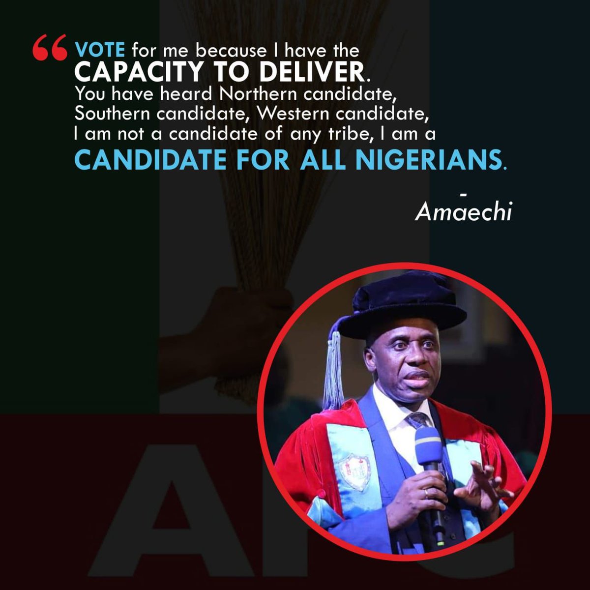 HWokocha's tweet photo. The Only Candidate For All Nigerians..@ChibuikeAmaechi 
#Amaechi2023 https://t.co/lGfpyY7F07