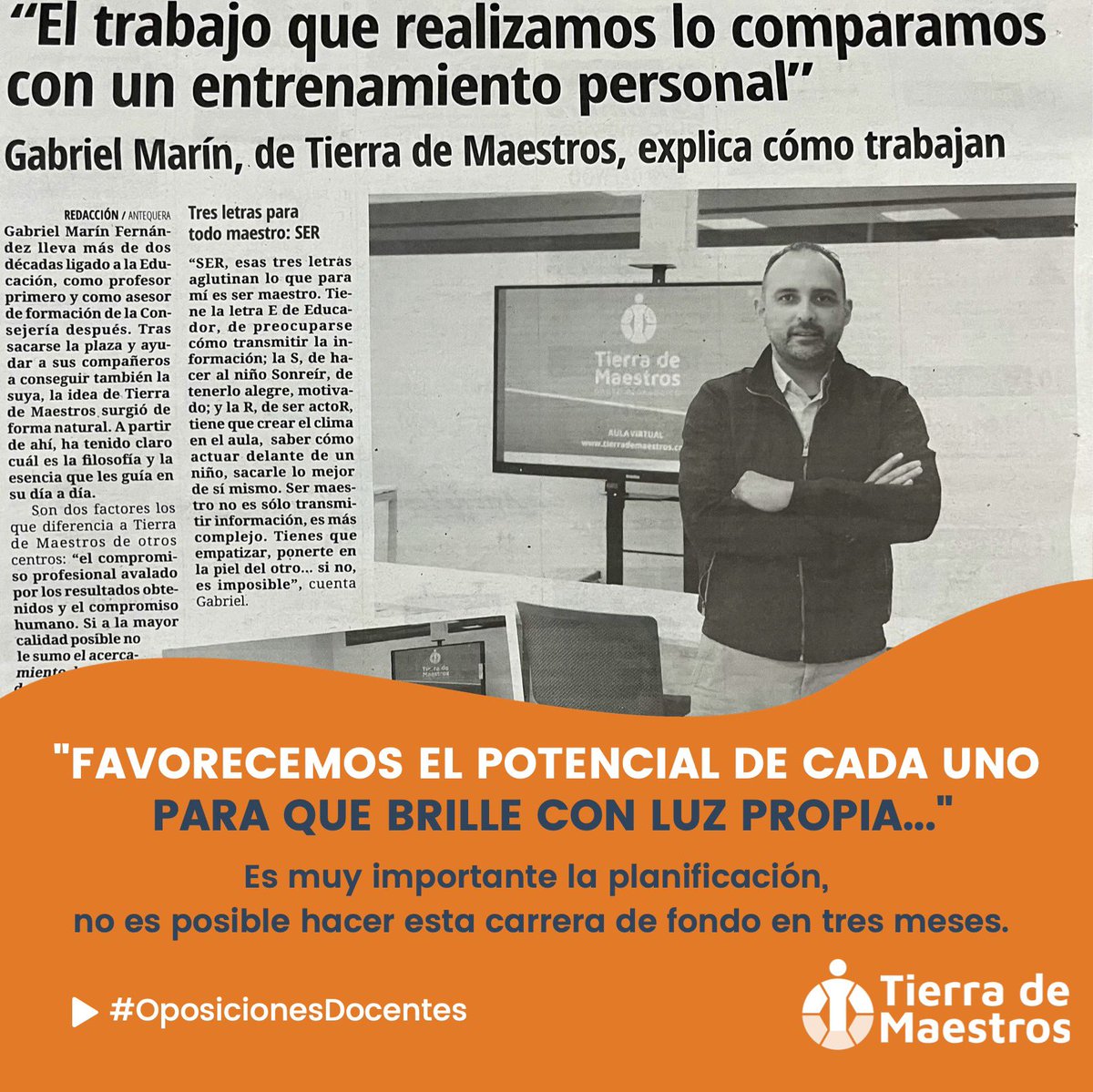 TierraMaestros's tweet photo. Nuestra filosofía en la preparación de #OposicionesDocentes =
🟠 #compromisoprofesional ➕
🔵 #compromisohumano
#OposicionesDocentes #ÉticaenOposiciones #SerMaestro #SomosNoticia https://t.co/k2WR32lPV9