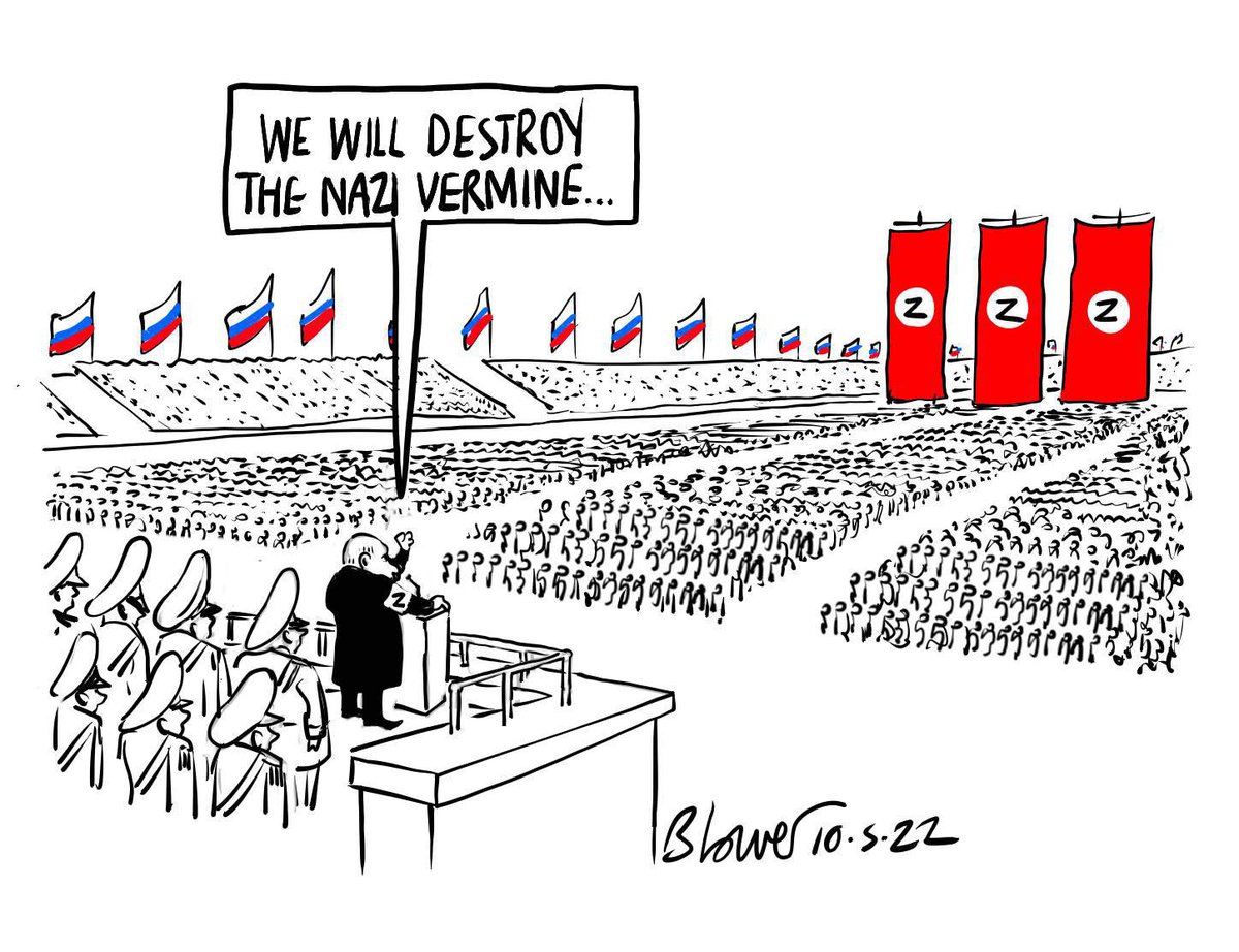Cartoon4sale's tweet photo. Patrick Blower on #PutinIsaWarCriminal #VictoryDayParade #PutinWarCrimes #UkraineRussiaWar – political cartoon gallery in London https://t.co/dePcTdovuE https://t.co/yTNFa44Zj4