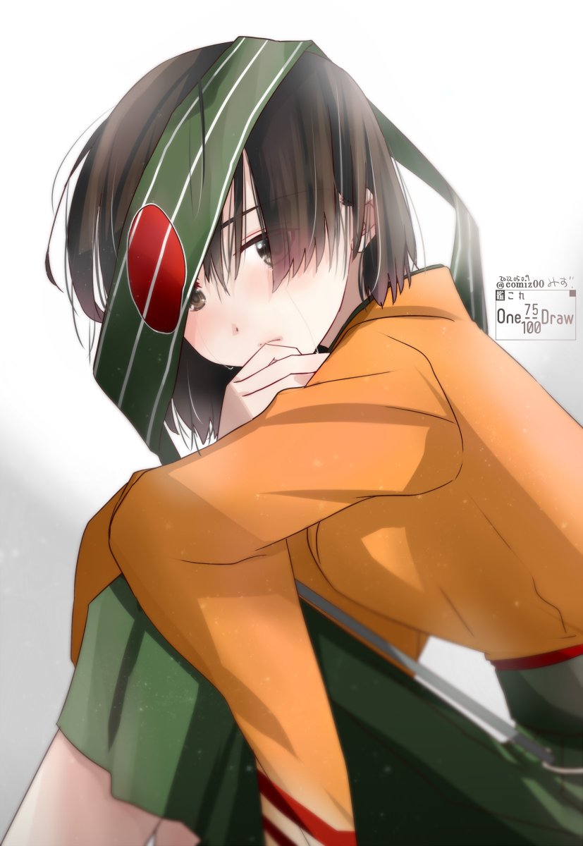 hiryuu (kancolle) 1girl solo japanese clothes green hakama short hair hakama hakama skirt  illustration images