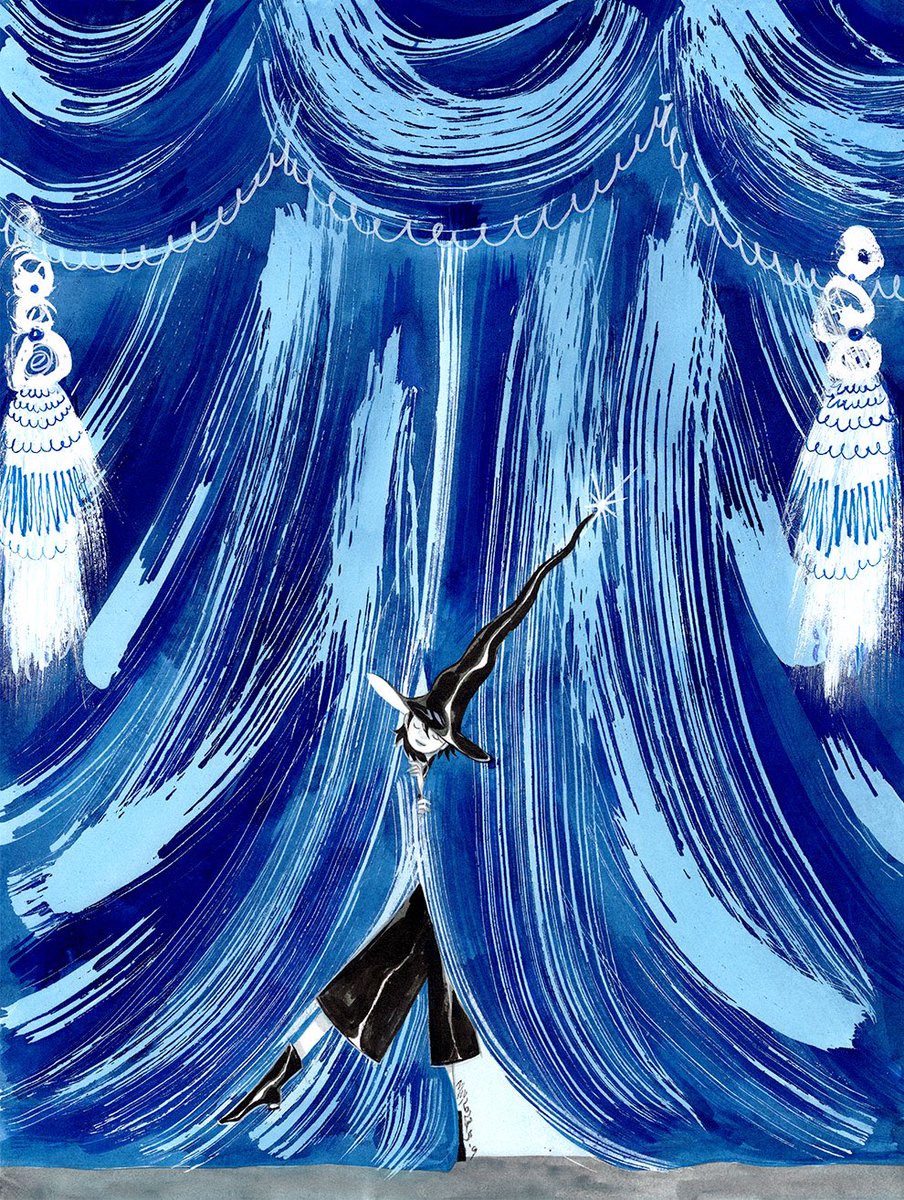 solo blue theme 1girl traditional media pants long hair dancing  illustration images