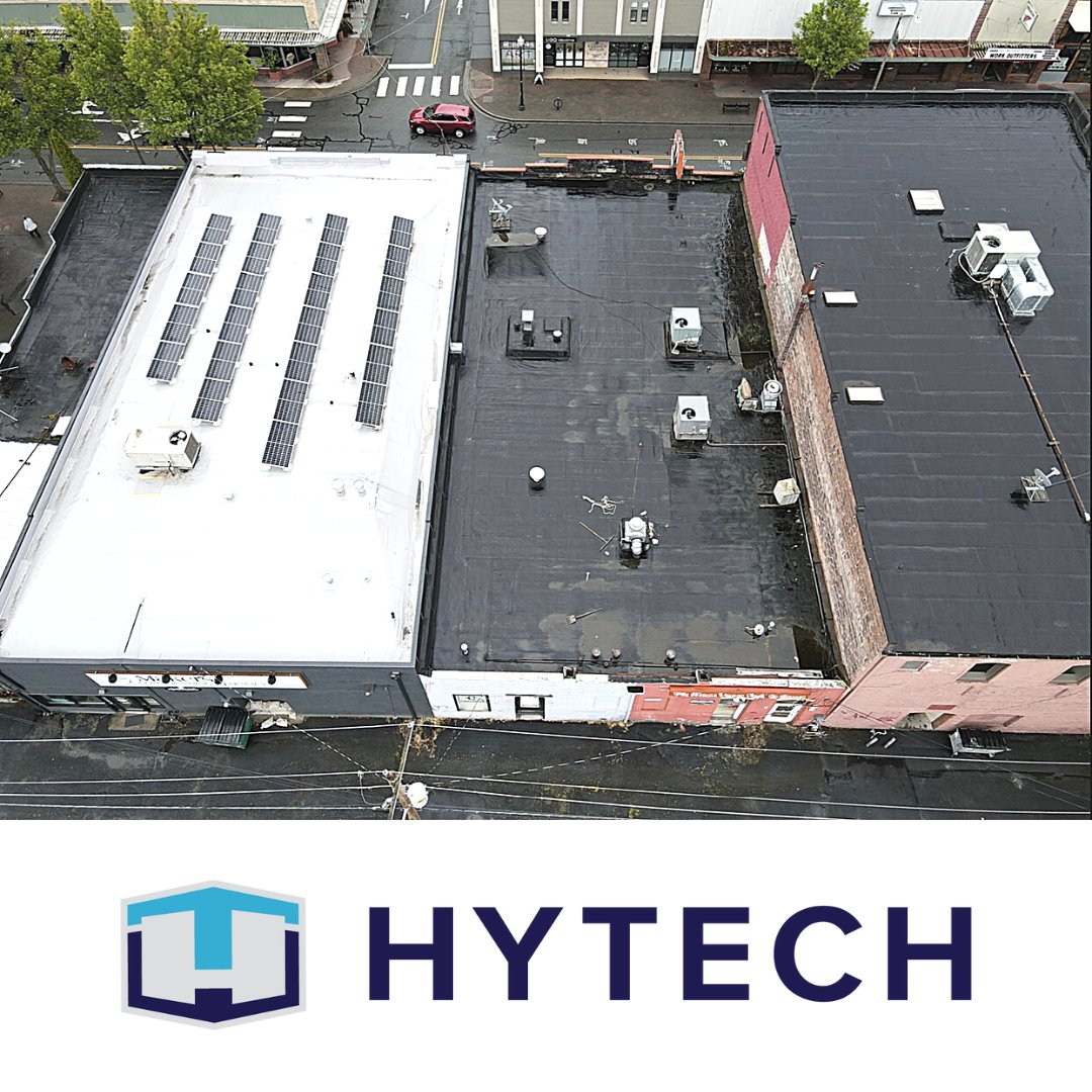 Hytech was selected to install a new roof in downtown Mt. Vernon, WA.  The project included asbestos abatement, insulation, and a new gray Carlisle Sure-Weld TPO membrane.  We also worked with their solar electric contractor to set up the building with a green energy system.