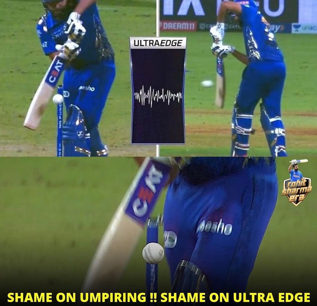 _ROUT_ARMAN_'s tweet photo. What the hell 
Rohit Sharma is not out
#notout #rohitnotout #shameonultraedge #justiceipl https://t.co/2paMWdaTJ5