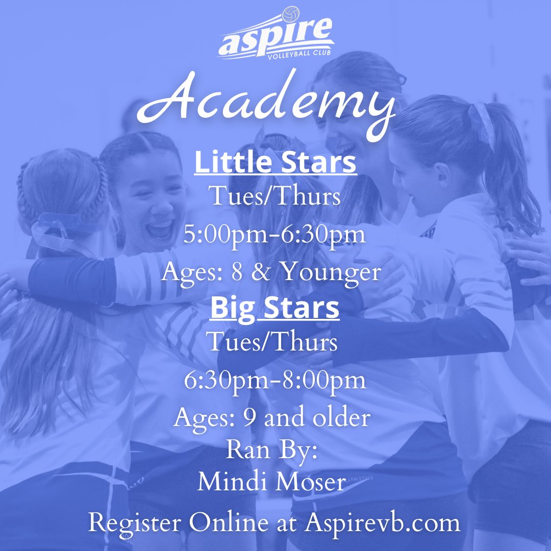Don’t forget to sign up for our first summer event! We have our academies starting next week!