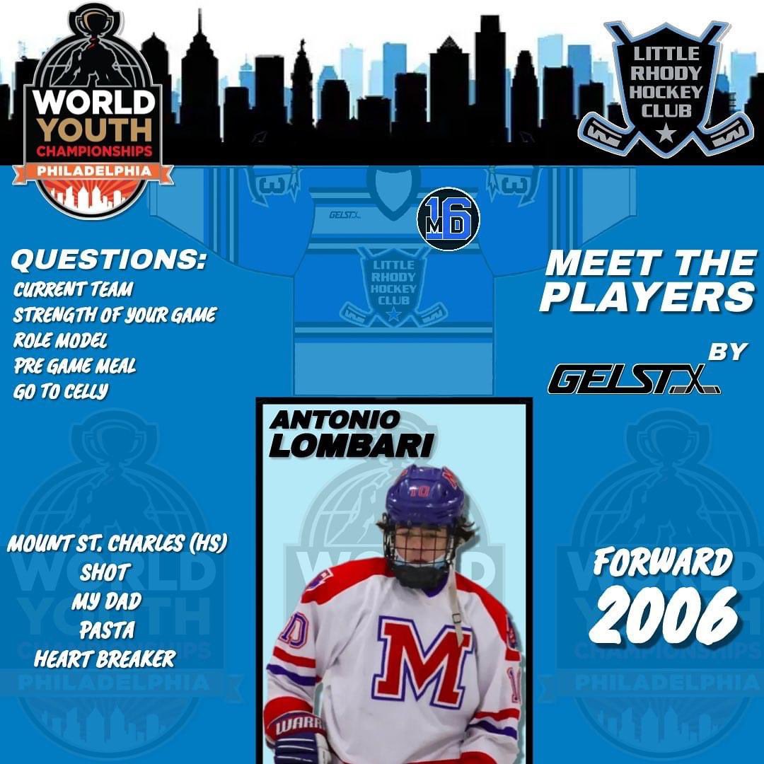 Littlerhodyhock's tweet photo. Meet the players…..More Forwards. Couple guys that can rip the puck. @playhockeywyc #Worlds #Forwards #DangleSnipeCelly #Heartbreaker #RollRhody https://t.co/744zYDWoUM