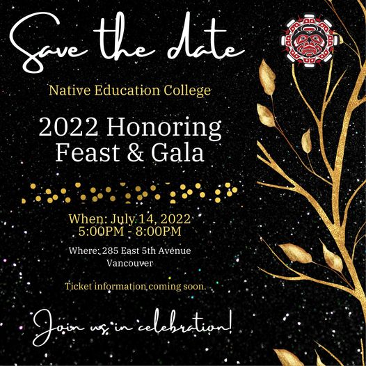 The NEC Honoring Feast &amp; Gala is back in 2022! Five awards will be given out to NEC Alumni who are making a difference in the lives of Indigenous People at the Honoring Feast &amp; Gala on July 14th at Native Education College.
