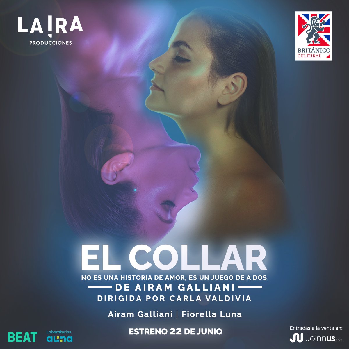 InvasionTT's tweet photo. [EN PREVENTA] #ELCOLLAR es una obra escrita por @AiramGalliani , que nos sumerge en la mente de una mujer, ¿o quizá en la de muchas?, rompiendo con agudeza ciertos esquemas de nuestra sociedad. Preventa : https://t.co/ju1xF20g4d . Una producción de @IraProducciones @britcultural https://t.co/1Suk2vxphx