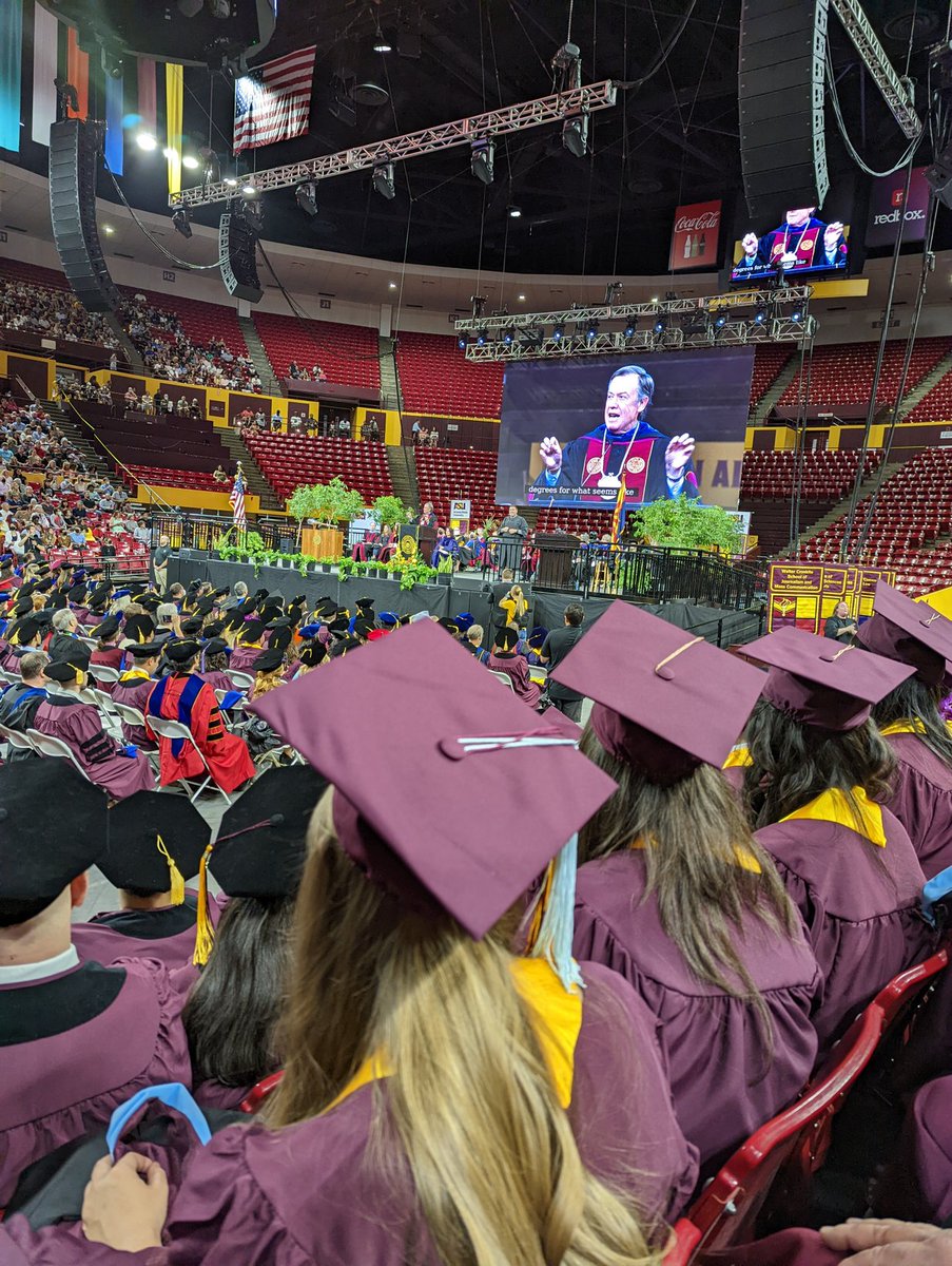 At #ASUgrad! Got to meet the great <a href="/michaelcrow/">Michael Crow</a> #EdD #arizonastate