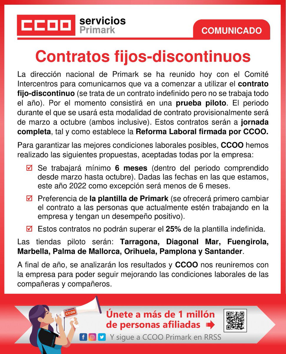 CCOO Primark tweet media