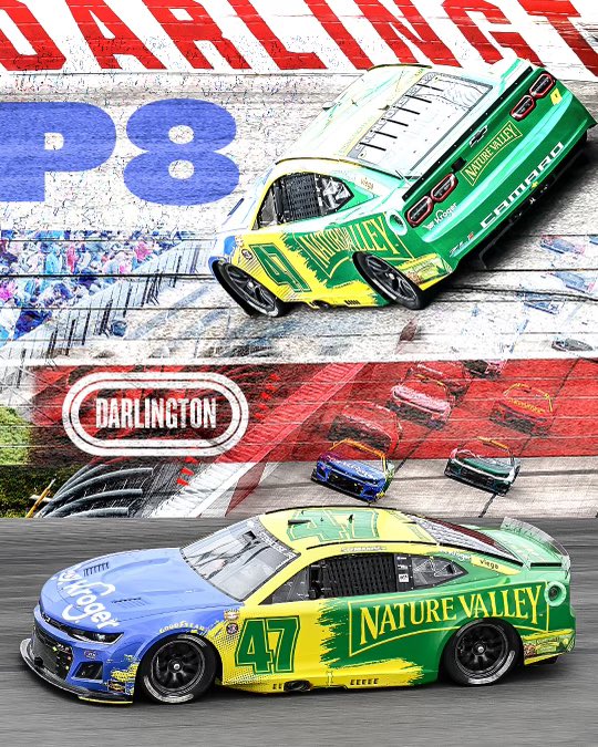 StenhouseJr's tweet photo. What a battle, darlington is always tough. Brought home another top 10 for our @krogerco @nature_valley team. #getafterit #nascar https://t.co/BtbyUFEsOP
