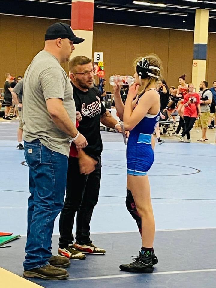 Buckhunter2323's tweet photo. Not the weekend we wanted but she all American at freestyle nationals in 15u division. Seen a lot of good things to build on and to correct it will be a different story come august for the pan American Qualifier proud of you kiddo… #ladyoutlaws #bulltrained. https://t.co/iBpZ46S8Tk