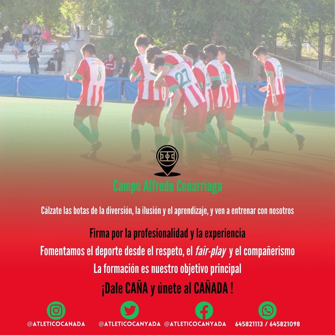 atleticocanyada's tweet photo. INSCRIPCIONES 📝No lo pienses más,jugador,la TEMPORADA 22/23… ❤️‍🔥¡Dale CAÑA y únete al CAÑADA!

🗓A partir del 15 DE MAYO rellena nuestro FORMULARIO➡️https://t.co/LLoON2Jhnn

Fomentamos el deporte desde el RESPETO,el fair-play y el compañerismo⚽️La FORMACIÓN es nuestro objetivo https://t.co/bO3dOnoEHh