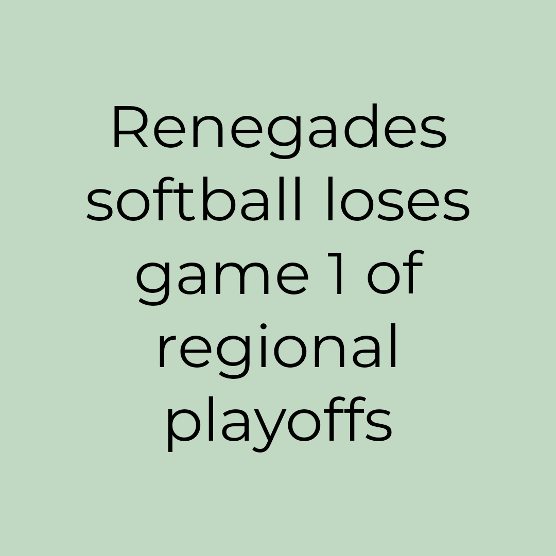The Renegades softball team dropped their first playoff game on May 6. Story by Sports Editor Justin White. Read more at The Rip's website: therip.com/sports/2022/05…