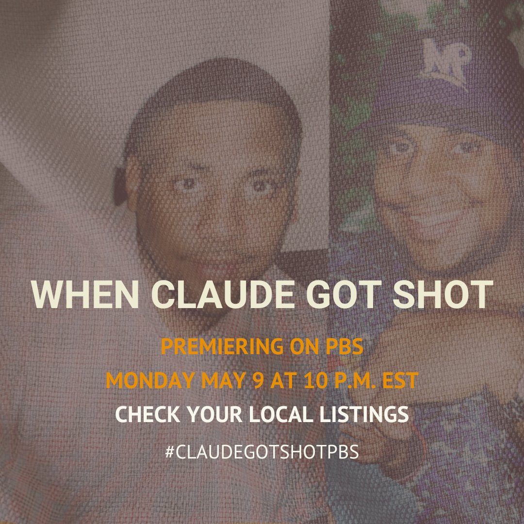 A single incident of gun violence has traumatic consequences. #ClaudeGotShotPBS profiles three strangers whose lives are intertwined by acts of gun violence and premieres on <a href="/PBS/">PBS</a> at 10 PM EST. whenclaudegotshot.org