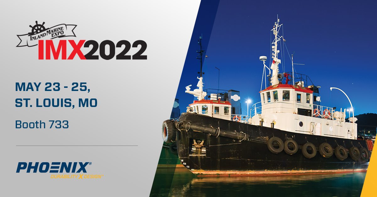 PHX_Lighting's tweet photo. Visit Phoenix Lighting and Hannan Supply Company at Inland Marine Expo taking place May 23 - 25 in St. Louis, Missouri. Visit booth #733 where we can discuss any challenges you have with sourcing or installing marine grade LED lighting. Register now: https://t.co/3qq9K6JVAF https://t.co/OWRLVJGbAu