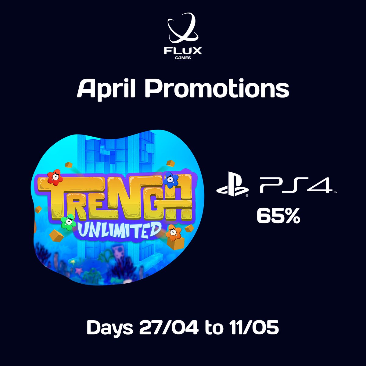 _FluxGames's tweet photo. 🚨 Last days 🚨

Trenga Unlimited with 65% discount on playstation from 27/04 to 11/05

Test your mind and your cognitive skills with Trenga Unlimited. Ready for this adventure?

Trenga Unlimited 🐬
https://t.co/rtzMUATjJY https://t.co/EKZq8TiGuP