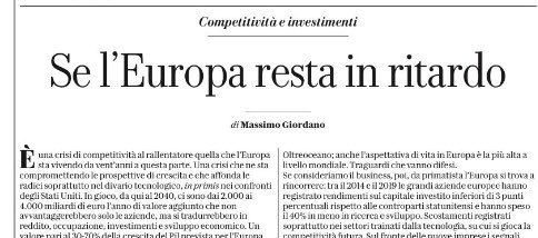 fgarimberti's tweet photo. “È una crisi di competitività al rallentatore quella che L’Europa sta vivendo da vent’anni a questa parte…”. https://t.co/jeAsV16Ccc via @repubblica https://t.co/hOQrajjCge