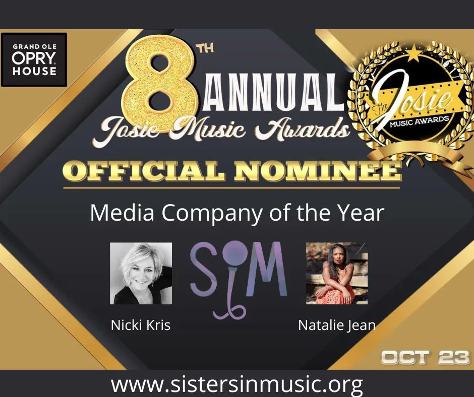 natnat7's tweet photo. We are honored to have been nominated for Media Company of The Year at this years @josiemusicaward Congratulations to everyone and thank you to the Josie Music Awards!!🎊🎈🍾#indie #indiemusic #indieartist #musicawards #togetherwearestronger #SIMRADIO @NickiKris @natnat7 https://t.co/Z51EmH1hgI