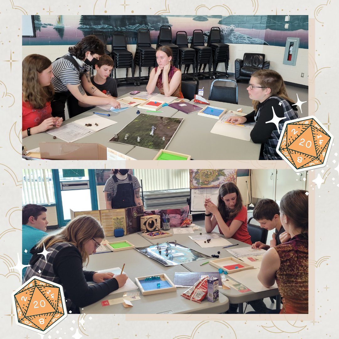 LitCentralVI's tweet photo. 🧙‍♂️This week our Critical Literacy youth group got down to the brass tacks of combat. Adding, and subtracting their way through their very first fight against a truly fearsome foe ☠️ These clever explorers are on their way to being experts at quick math and calculated attacks 🎲 https://t.co/cBfkTM8gw1
