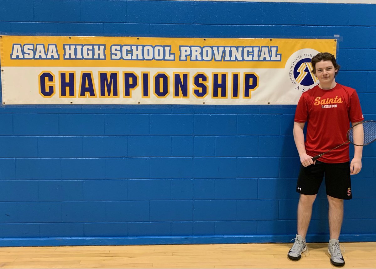 MERLOTMARC's tweet photo. Proud of this young man. A positive experience for Zach at Badminton Provincials. Played some very skilled club players and finished tied for 5th out of 16 athletes. Bravo Zach #ASAAProvincials #GlenmarySaints https://t.co/eLcUc9dT1f