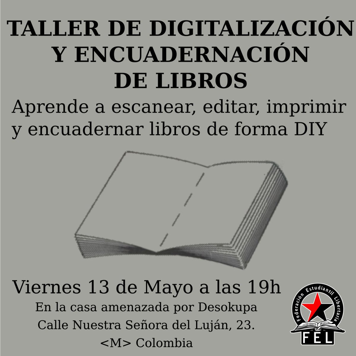 📢 Este viernes taller de encuadernación!!